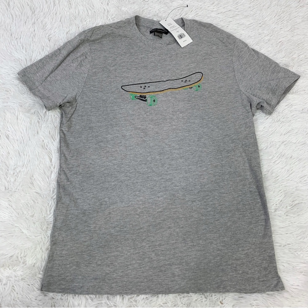French‎ Connection short sleeve crew neck Gray Graphic T-Shirt